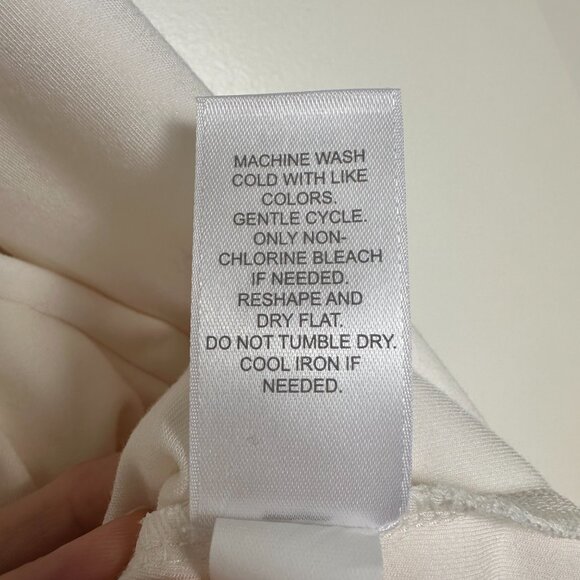 J. Jill Wearever Top Cream Ivory Draped Ruched Waist Round Neck Size Small - Picture 7 of 10